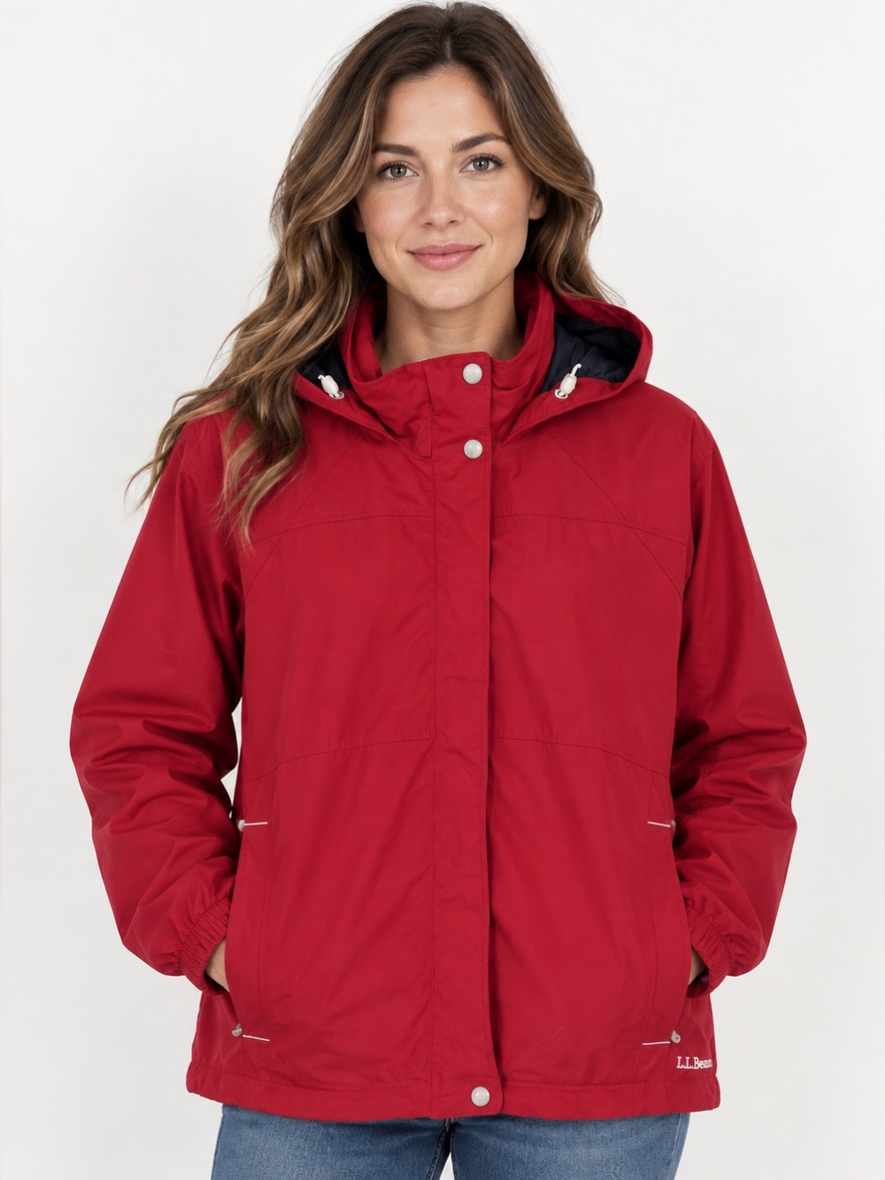 Rare Vintage L.L. Bean x The Weather Channel Rain Jacket Women's XL Red 25x26